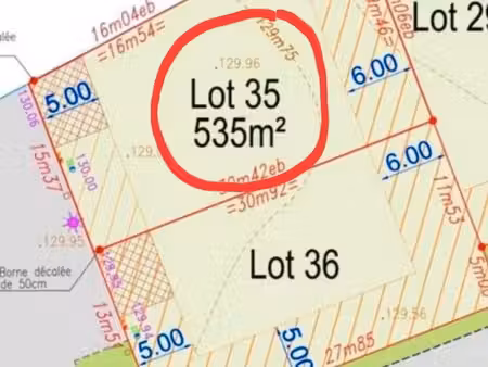 terrain constructible viabilisé 535m2 à flonville (dreux)