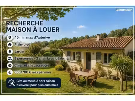 recherche maison à louer – 700 max – auterive + 45 min