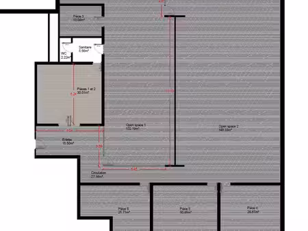 bureaux climatisés 249m2 avec double vitrine sur rue