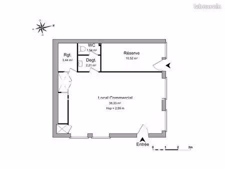 local commercial 56 m²