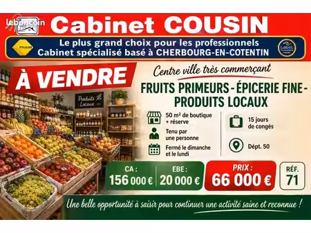 fonds de commerce épicerie fine 50 m²
