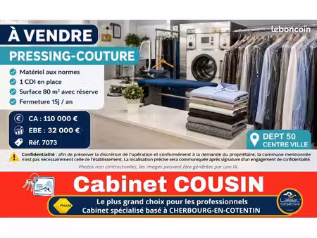 fonds de commerce pressing 80 m²