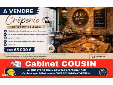 fonds de commerce crêperie 40 m²
