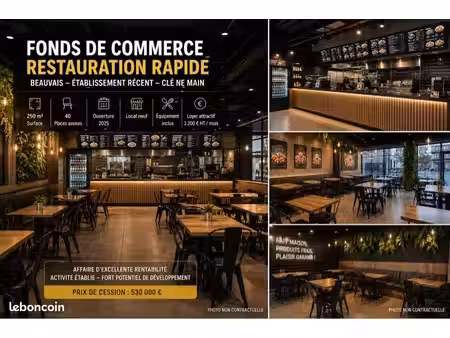 fonds de commerce – restauration rapide – beauvais