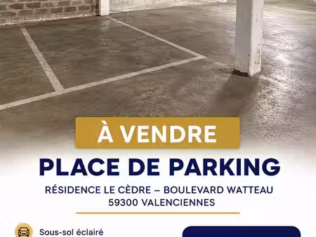 place de parking en sous-sol – résidence le cèdre – valenciennes