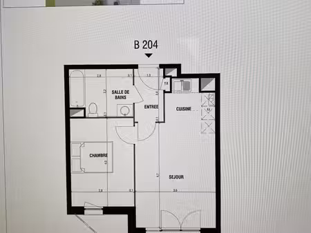 appartement t2 + balcon + parking