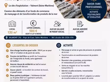 fonds de commerce 120 m² valmont