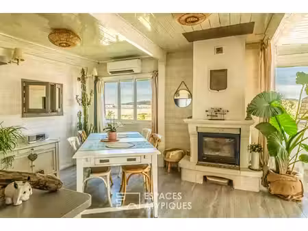 propriété double sur la plage des chalets : duplex panoramique et dépendance