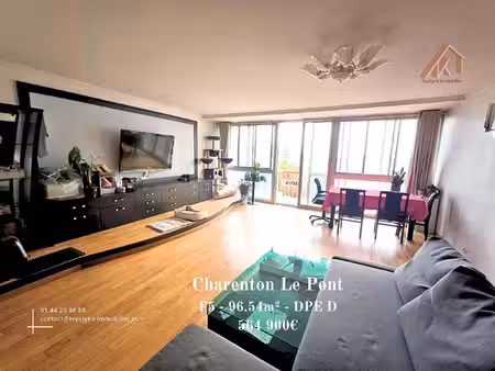 charenton-le-pont -centre-ville -f5 de 96 54 m² avec parking et cave