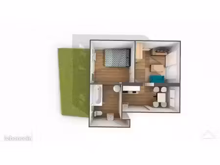 appartement t2 meublé avec jardin privatif