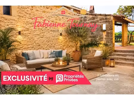 2 maisons de village en pierres non-attenantes  garage  avec vue exceptionnelle et calme..
