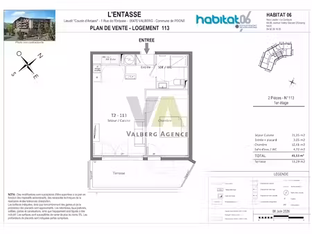 vente appartement 2 pièces 42 m² à valberg (06470)  318 191 €