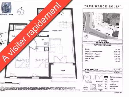 appartement à louer 3 pièces 66.34 m² - cenon (33) - 789€