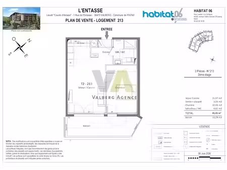 vente appartement 2 pièces 41 m² à valberg (06470)  338 981 €