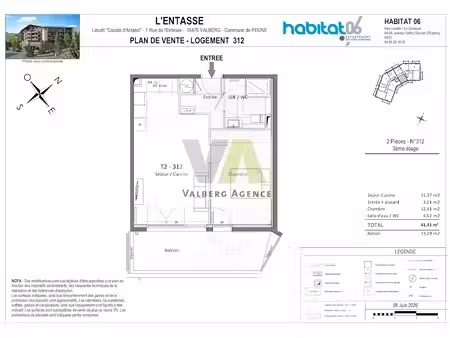 vente appartement 2 pièces 41 m² à valberg (06470)  342 061 €