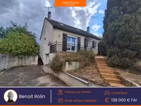 vente maison 5 pièces 93 m² à fresnay-sur-sarthe (72130)  138 000 €