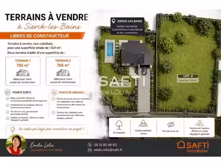 un terrain de 15 ares ou deux terrains de 765m² !