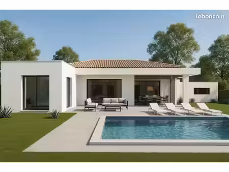 maison neuve contemporaine 110 m² avec terrain viabilisé de 600 m² à sainte-valière (11120