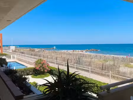 t2 vue mer · accès direct plage · piscine résidence · parking · frontignan-plage
