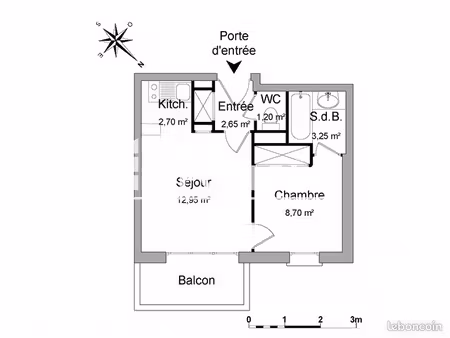 appartement 2 pièces 31 m²
