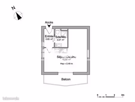 studio 1 pièce 26 m²