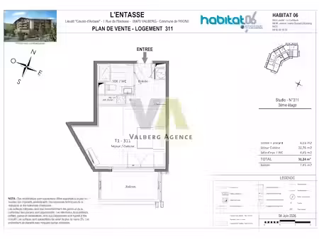 vente appartement 1 pièce 31 m² à valberg (06470)  267 988 €