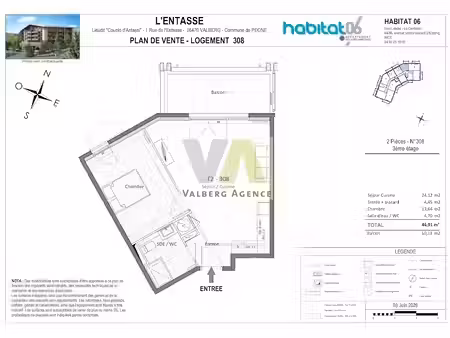 vente appartement 2 pièces 47 m² à valberg (06470)  383 377 €