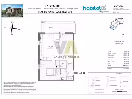 vente appartement 3 pièces 56 m² à valberg (06470)  457 571 €