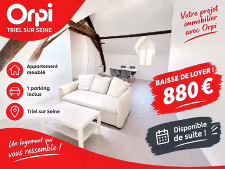 location meublée appartement 2 pièces 51 m² à triel-sur-seine (78510)  880 €