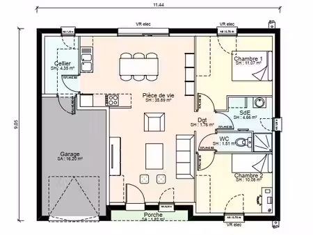 maison 65 m² avec terrain à bignoux