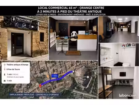 ◊ orange centre – local 65 m² aménagé – à 2 minutes à pied du théâtre antique