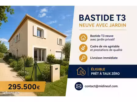 bastide t3 avec jardin - frais de notaire offerts