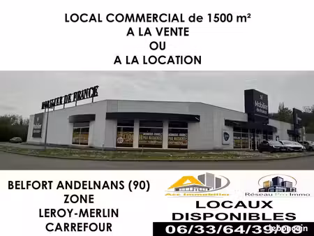 local commercial de 1500 m² zone de belfort andelnans exclu