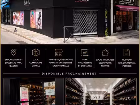 local commercial d’angle – emplacement n°1 – bastia centre-ville
