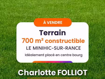 le minihic-sur-rance - terrain constructible viabilisé de 700 m2 en plein cœur du bourg