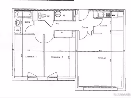 appartement 3 pièces 66 m²