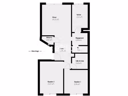appartement 3 pièces - 57 m²