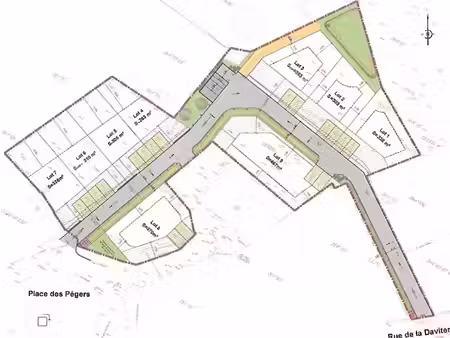 vente terrain à batir 370 m² à vertou (44120)  120 000 €