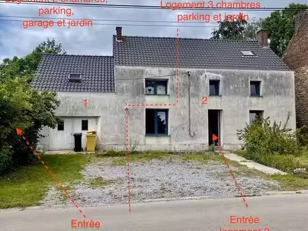 maison 3 chambres  parking  jardin