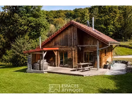 chalet et son bain nordique proche des cascades du hérisson