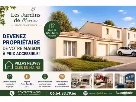 villa neuve t5 (4 chambres) 90m² + jardin & garage