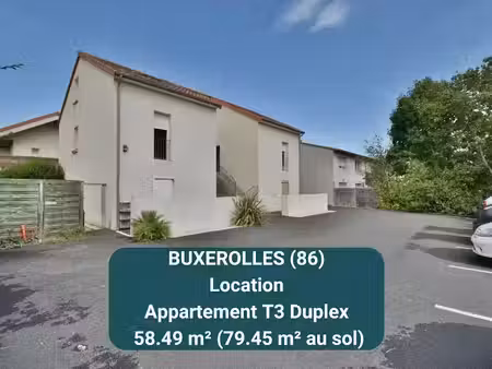 location appartement 58.49 m² à buxerolles (86180)  760 €
