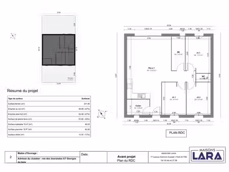 vente maison neuf 4 pièces 81m2 saint-georges-du-bois - 158900 € - surface privée