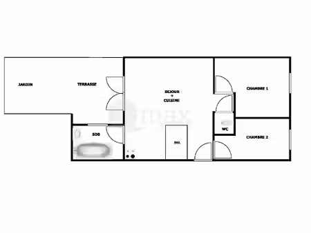 clichy - 3 pieces terrasse / jardin - 465 000€ fai