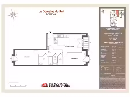 location appartement 3 pièces 58 m² à dourdan (91410)  899 €