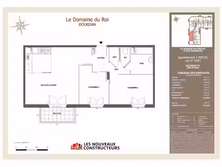 location appartement 3 pièces 63 m² à dourdan (91410)  945 €