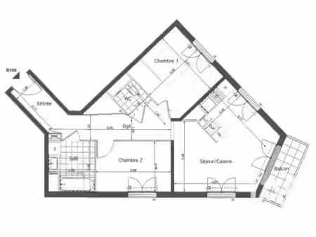 location meublée appartement 3 pièces 59 m² à pontoise (95000)  1 250 €