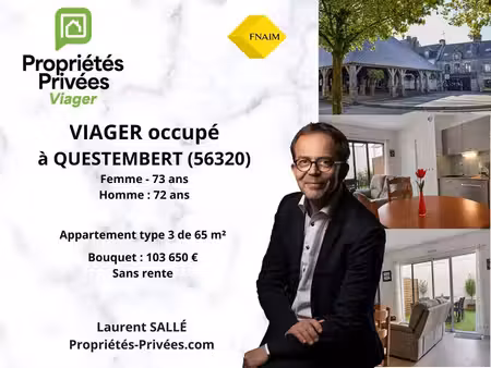 viager occupé : appartement t3 (65 m2) en rez-de-jardin