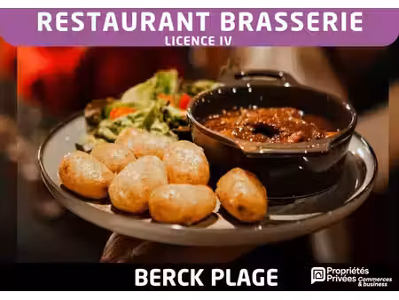 berck plage - bar  restaurant  brasserie 120 couverts avec terrasse  emplacement n°1