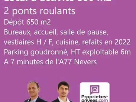 7 km de nevers - local d'activite soigné de 800 m² sur 1 ha